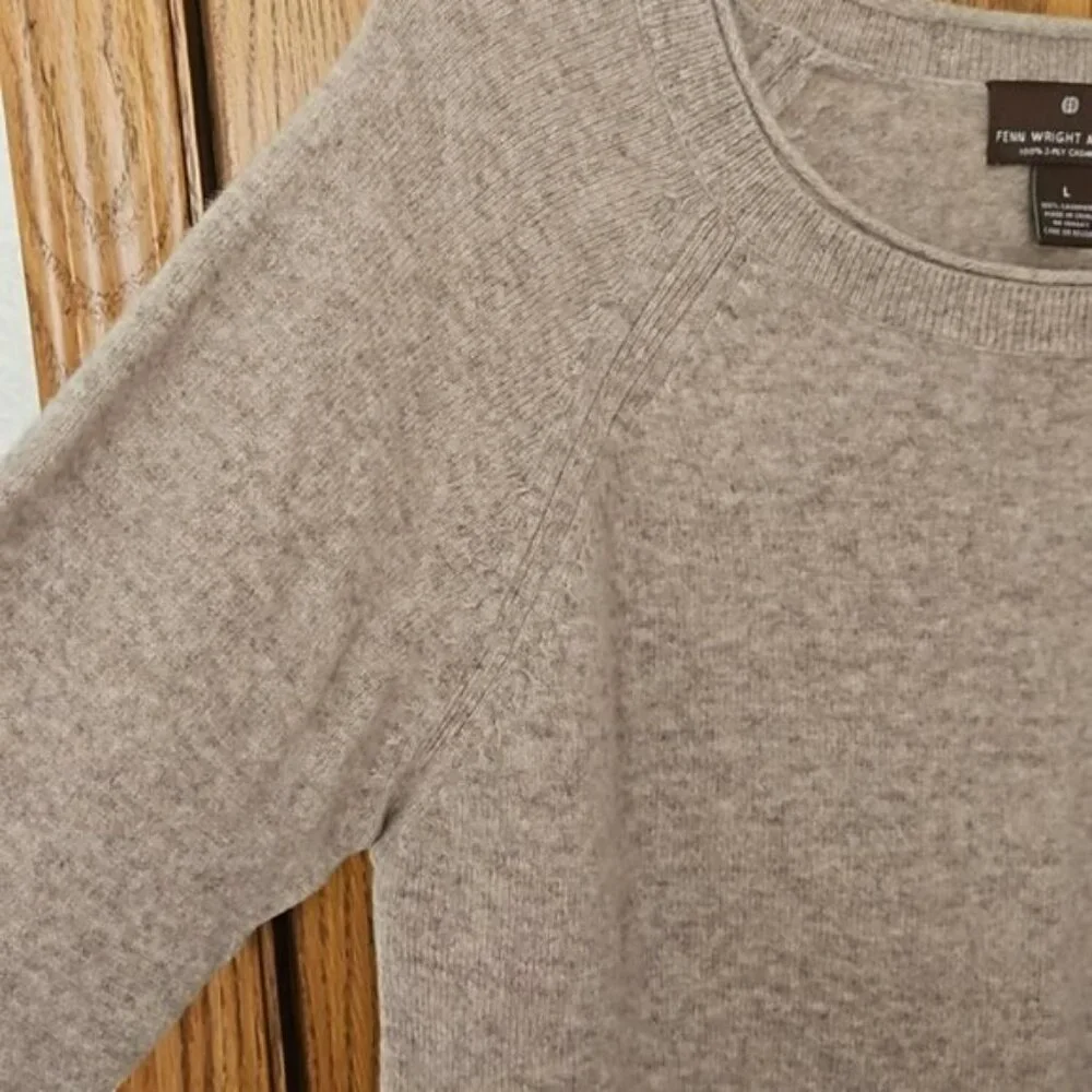 Cashmere Fenn Wright Manson Taupe Sweater size Large EUC - Picture 8 of 9